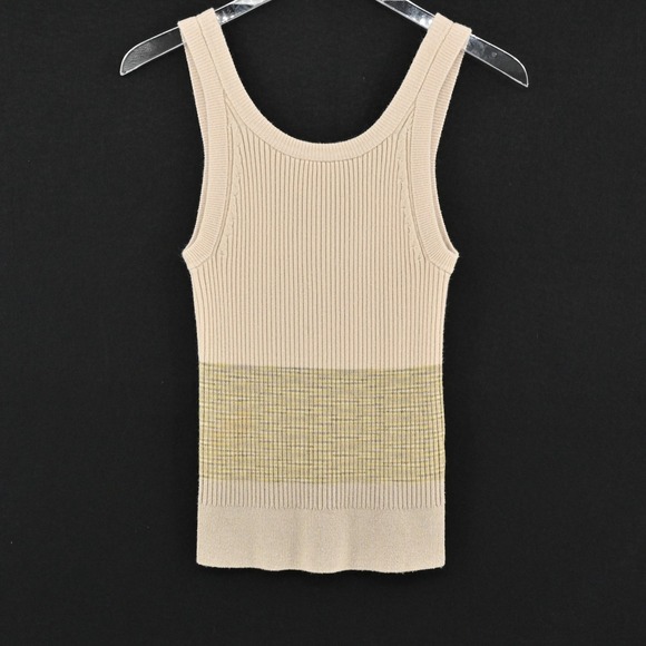 Anthropologie Tops - Anthropologie Jo Ribbed Knit Tank Womens Size XS Beige Striped Textured Bohemian